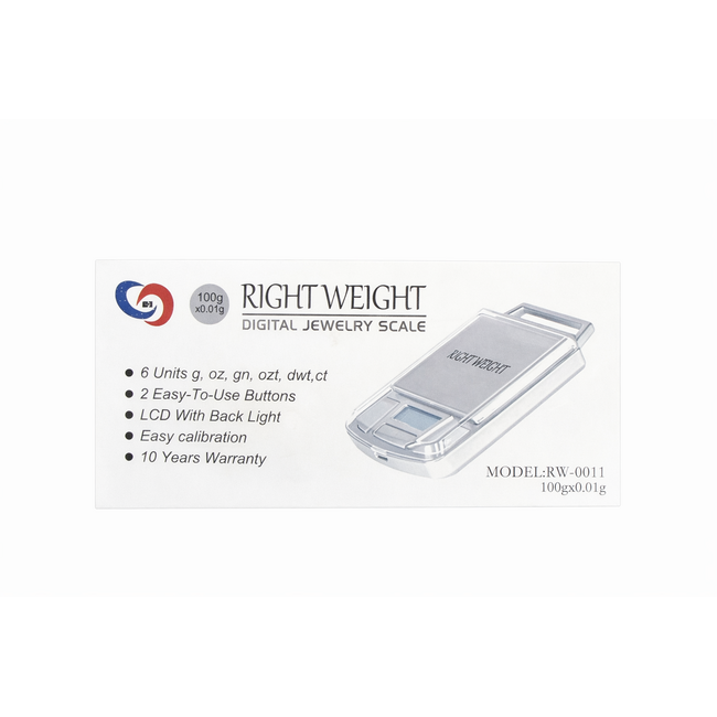 RIGHT WEIGHT RIGHT WEIGHT DIGITAL SCALE-100Gx0.01G(RW-0011)