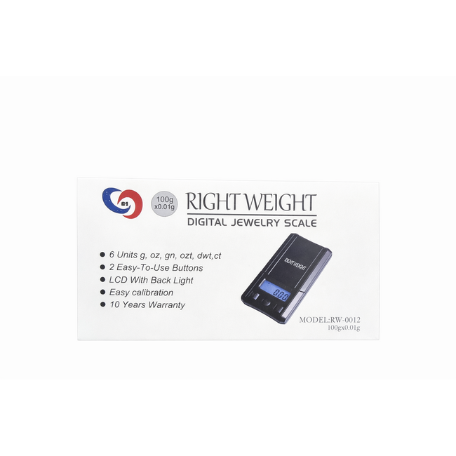 RIGHT WEIGHT RIGHT WEIGHT DIGITAL SCALE-100Gx0.01G(RAW-0012)