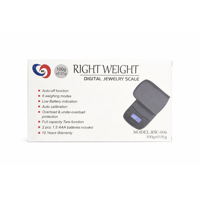 RIGHT WEIGHT RIGHT WEIGHT DIGITAL SCALE-100Gx0.01G(RW-006)
