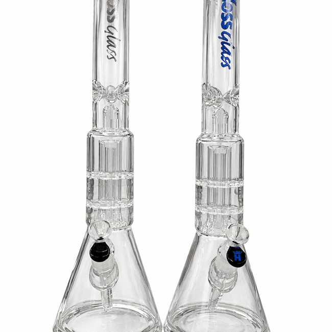 HOSS GLASS 20'' HOSS GLASS DOUBLE DISK PERCOLATOR BEAKER-YN1012