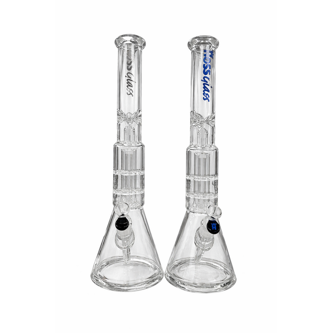 HOSS GLASS 20'' HOSS GLASS DOUBLE DISK PERCOLATOR BEAKER-YN1012