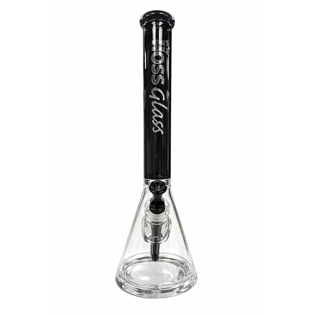 HOSS GLASS 18'' HOSS GLASS THICK  BEAKER W/COLORED TOP-H151