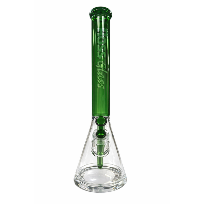 HOSS GLASS 18'' HOSS GLASS THICK  BEAKER W/COLORED TOP-H151