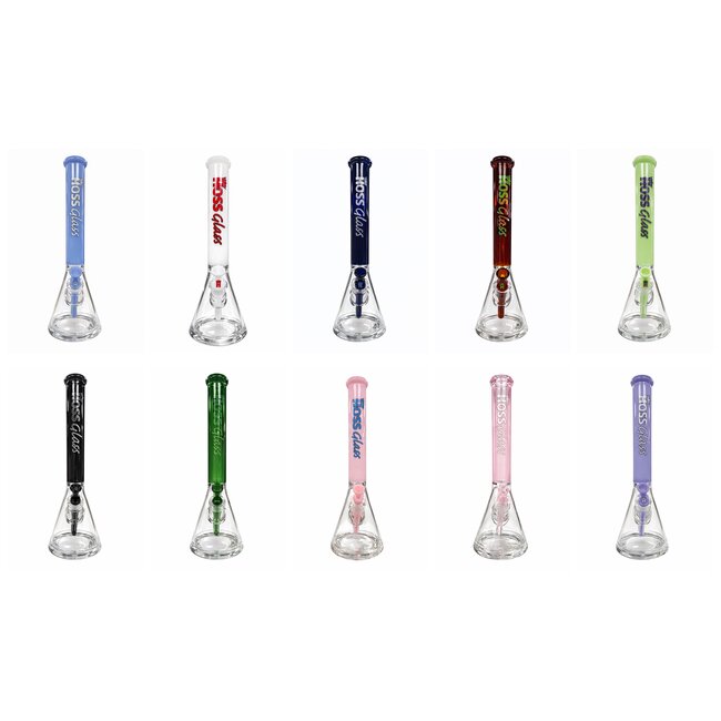 HOSS GLASS 18'' HOSS GLASS THICK  BEAKER W/COLORED TOP-H151