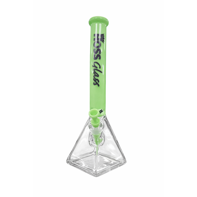 HOSS GLASS 18'' HOSS GLASS PYRAMID BEAKER HALF COLORED-H056