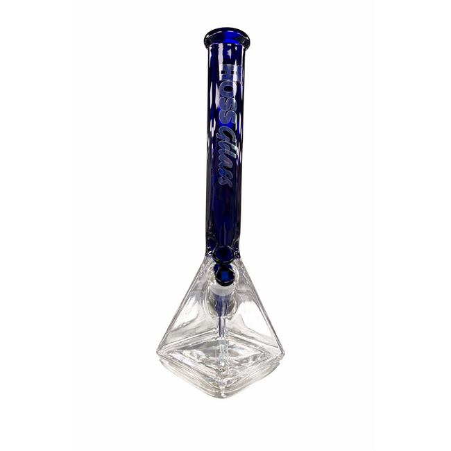 HOSS GLASS 18'' HOSS GLASS PYRAMID BEAKER HALF COLORED-H056