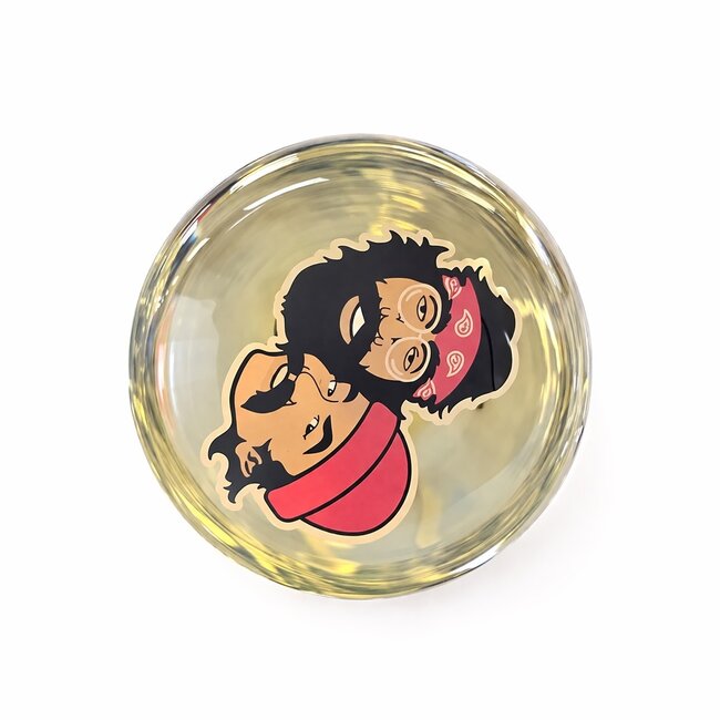 CHEECH & CHONG CHEECH & CHONG GLASS 16" TALL COLOUR CHANGE MOE MONEY TUBE TRIPLE DONUT-CC116CC