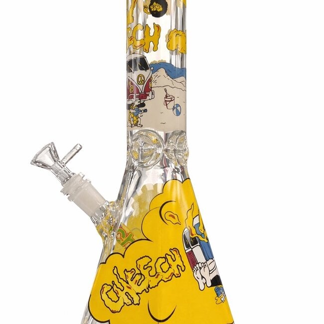 CHEECH GLASS 12'' 7MM SMOKEY CAMPER DECAL BEAKER-CH 298