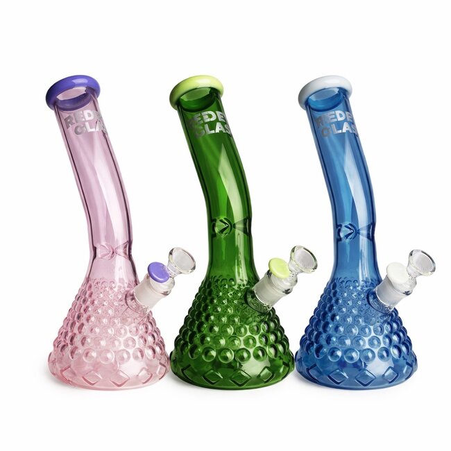 RED EYE GLASS RED EYE GLASS 12"TALL  CRONUS LEAN BACK BEAKER BASE WATER PIPE-REG079