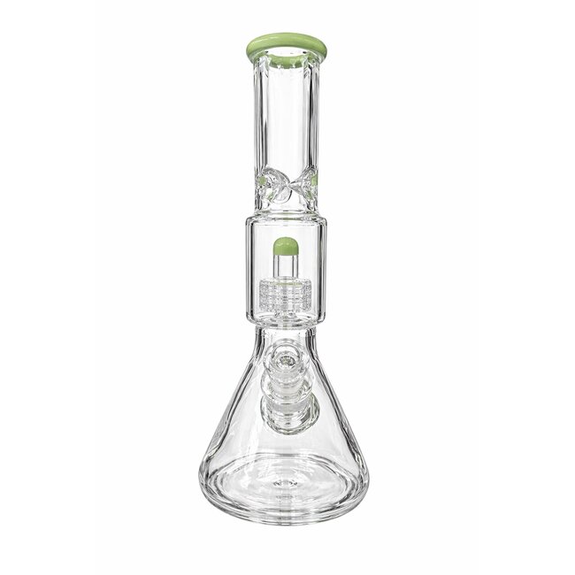 CRYSTAL GLASS 15''  BEAKER BASE ICE PINCH WITH MATRIX PERC  C4058