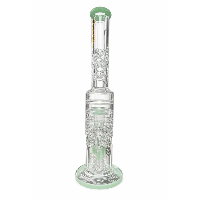 CRYSTAL GLASS 20'' DONUT PERC WATER BONG