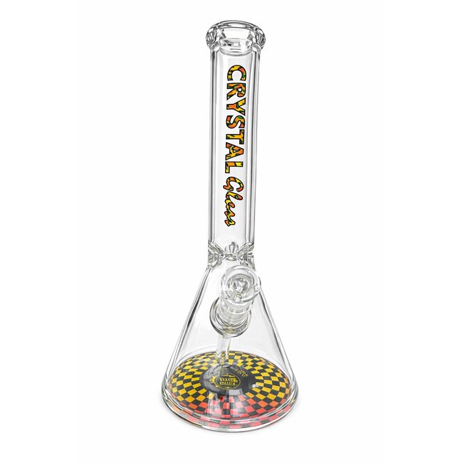 CRYSTAL GLASS 16'' MATCHING DOWNSTEM BEAKER BONG C4102