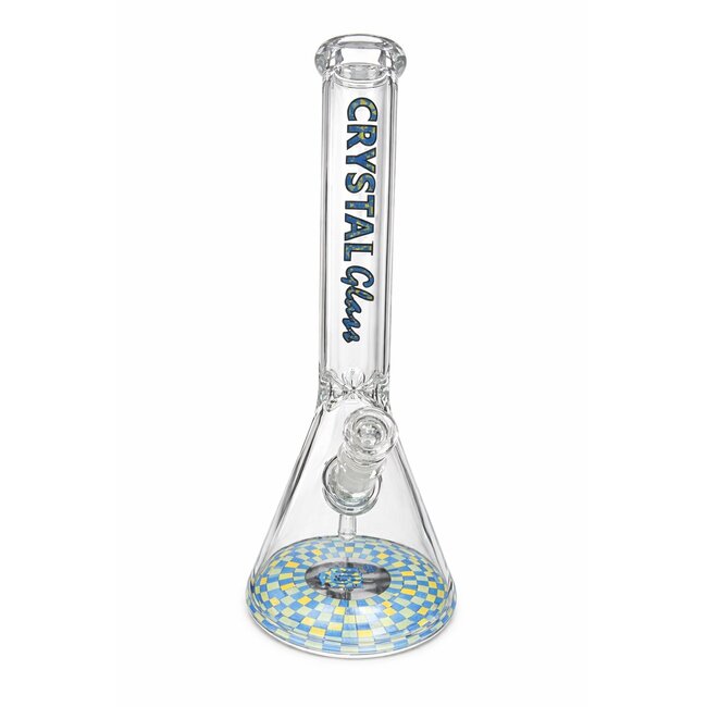CRYSTAL GLASS 16'' MATCHING DOWNSTEM BEAKER BONG C4102