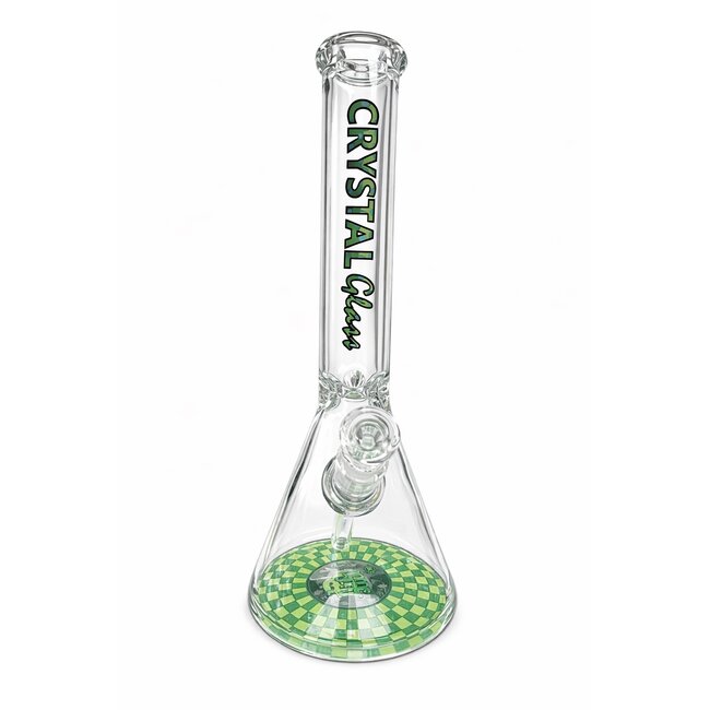 CRYSTAL GLASS 16'' MATCHING DOWNSTEM BEAKER BONG C4102