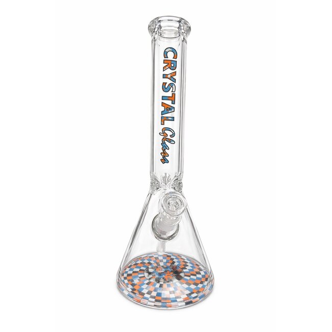 CRYSTAL GLASS 16'' MATCHING DOWNSTEM BEAKER BONG C4102