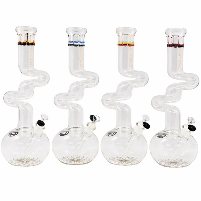 CRYSTAL GLASS 16'' ROUND BASE ZONG BONG C2665