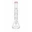 CRYSTAL GLASS 18'' BEAKER BONG WITH ICE PINCH WITH DOUBLE PERC C2094