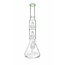 CRYSTAL GLASS 18'' BEAKER BONG WITH ICE PINCH WITH DOUBLE PERC C2094