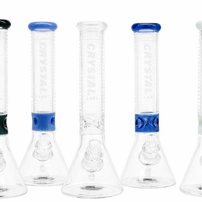 CRYSTAL GLASS 14'' BEAKER MANDALA  BONG C1523