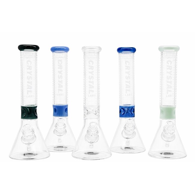 CRYSTAL GLASS 14'' BEAKER MANDALA BONG C1524