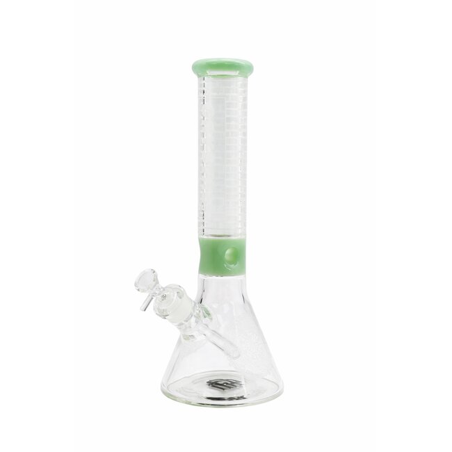 CRYSTAL GLASS 14'' BEAKER MANDALA BONG C1524