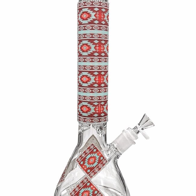 AZTEC TRIBAL PATTERN BEAKER BONG