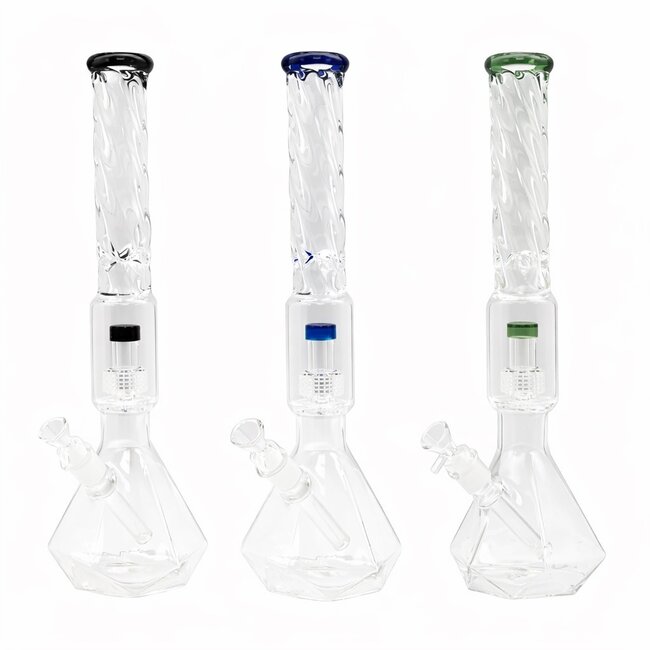 16'' TWISTED DIAMOND BEAKER BONG MA-BG283