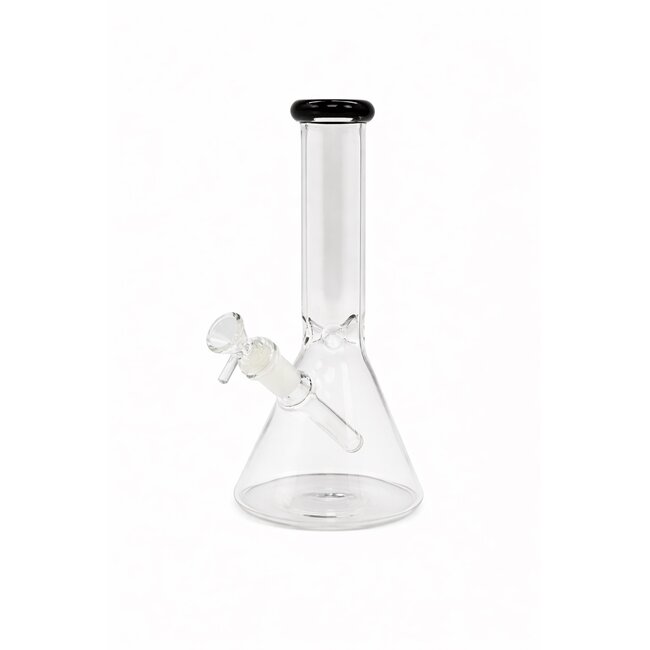 9'' CLEAR GLASS COLOR HEAD ONE TONE BEAKER BONG C6299