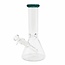 9'' CLEAR GLASS COLOR HEAD ONE TONE BEAKER BONG C6299