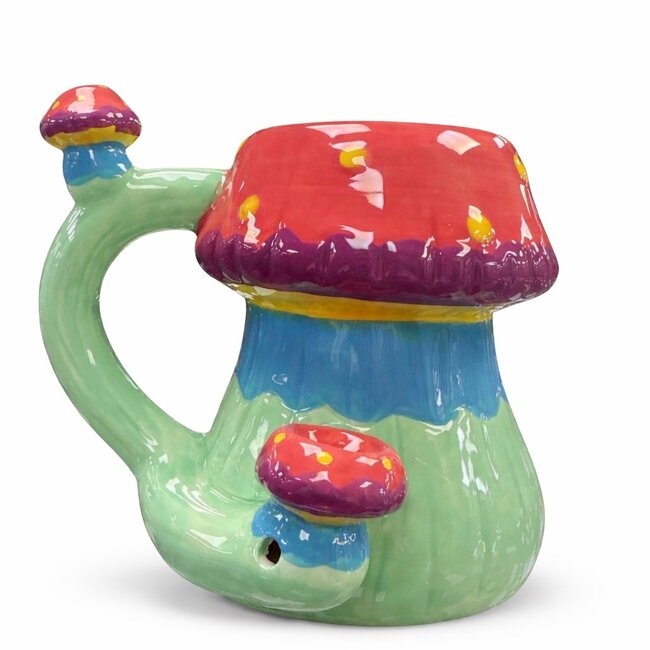 5'' CERAMIC TRIPLE MUSHROOM MUG PIPE