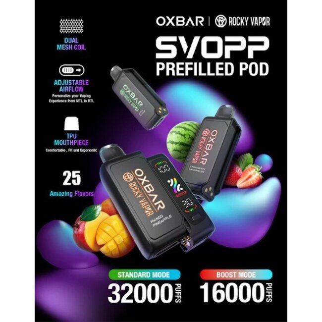 OXBAR SVOPP ROCKY VAPOR OXBAR POD 32K