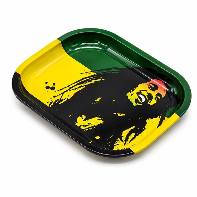 SMOKE BOB MARLEY STEEL LARGE ROLLING TRAY