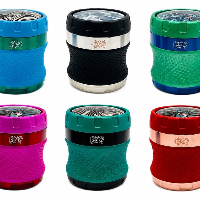 KAPOW 63MM 4 PART SPIN LID CURVED  GRINDER-SF63385