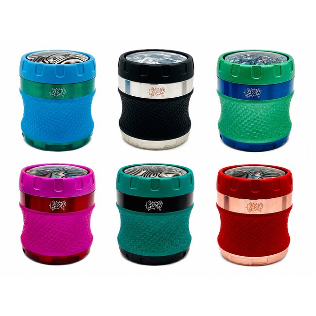 KAPOW 63MM 4 PART SPIN LID CURVED  GRINDER-SF63385