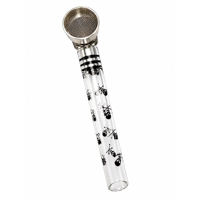 SUGER SKULL 3.5'' SKULL&BONE   ALUMINUM PIPE WITH GRINDER YD351-SS-TY