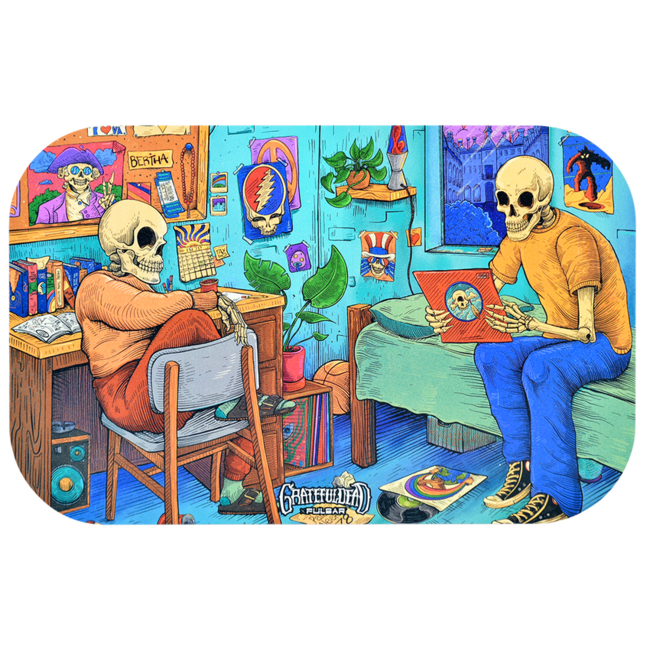 GRATEFUL DEAD & PULSAR GRATEFUL DEAD & PULSAR METAL ROLLING  TRAY & LID 11''x7''