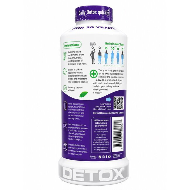 HERBAL CLEAN HERBAL CLEAN QCARB032 DETOX DRINK-32OZ  GRAPE -DT129GR