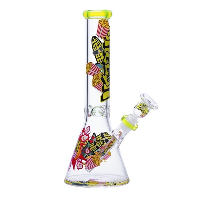 CHEECH GLASS 14'' POPCORN POWERED BEAKER STEALS SPOTLIGHT CHEECH BONG -CH390