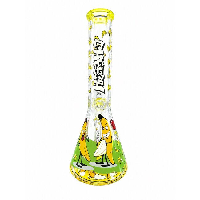 CHEECH GLASS 14'' BANANA BEAKER SLIPPING INTO CHAOS CHEECH BONG-CH391