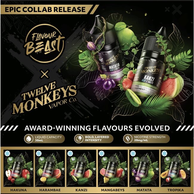 FLAVOUR BEAST FLAVOUR BEAST E-LIQUID TWELVE MONKEYS SALT NIC
