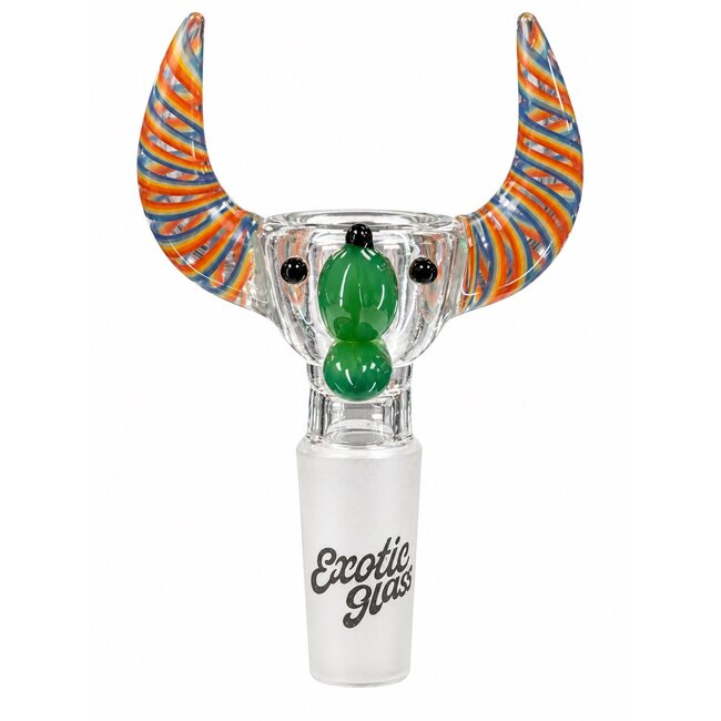 EXOTIC 14MM BULL HEAD EXOTIC GLASS BOWL -CC554
