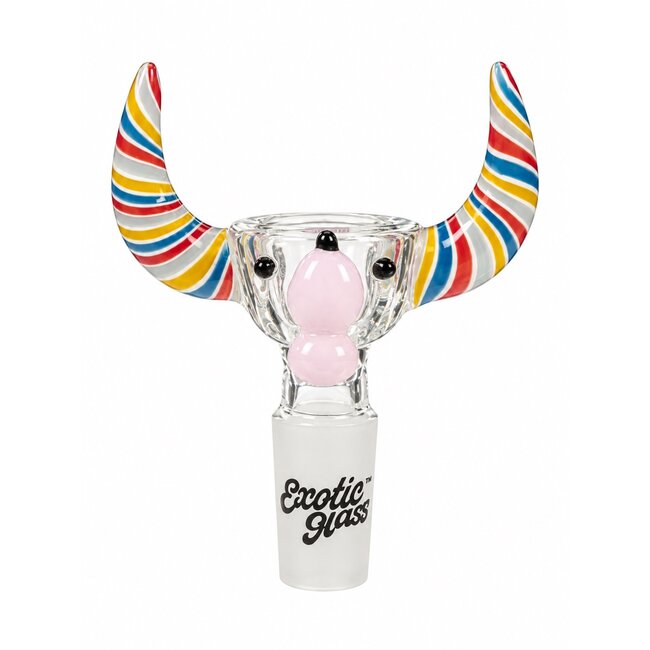EXOTIC 14MM BULL HEAD EXOTIC GLASS BOWL -CC554