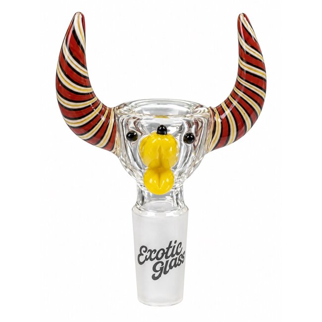 EXOTIC 14MM BULL HEAD EXOTIC GLASS BOWL -CC554
