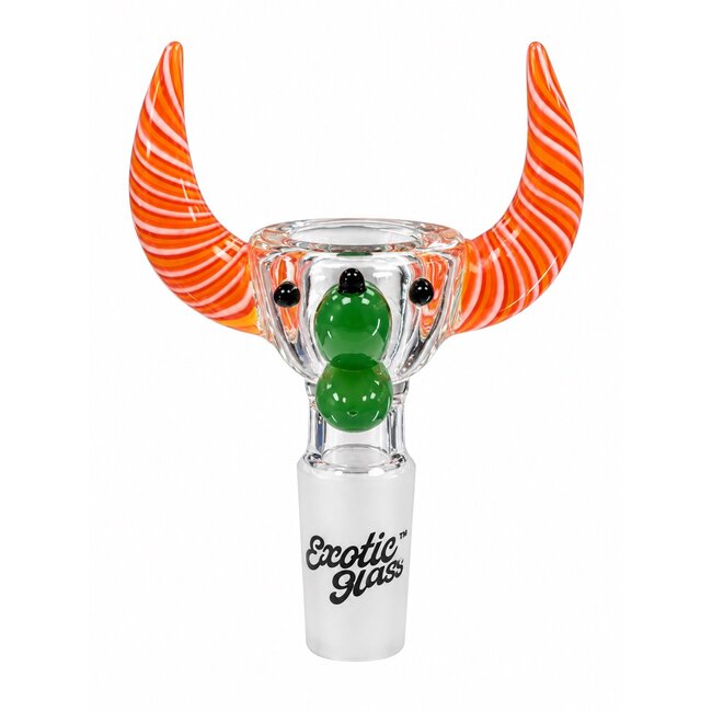 EXOTIC 14MM BULL HEAD EXOTIC GLASS BOWL -CC554