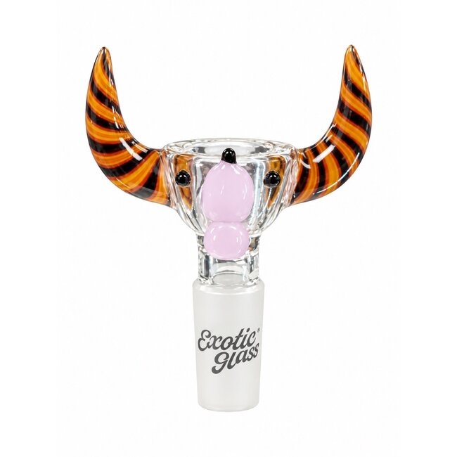 EXOTIC 14MM BULL HEAD EXOTIC GLASS BOWL -CC554