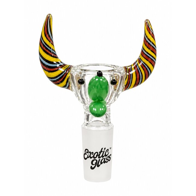 EXOTIC 14MM BULL HEAD EXOTIC GLASS BOWL -CC554