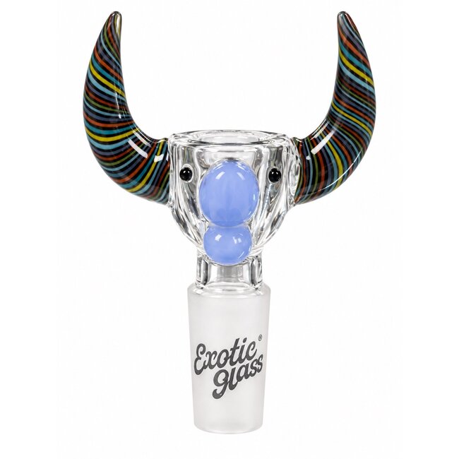 EXOTIC 14MM BULL HEAD EXOTIC GLASS BOWL -CC554