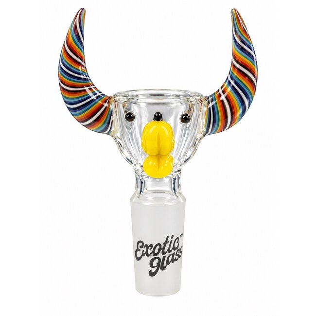 EXOTIC 14MM BULL HEAD EXOTIC GLASS BOWL -CC554