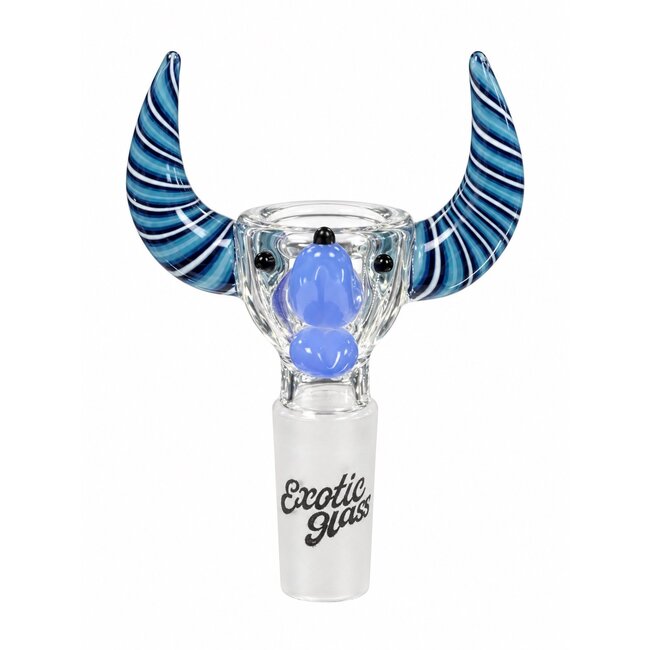 EXOTIC 14MM BULL HEAD EXOTIC GLASS BOWL -CC554