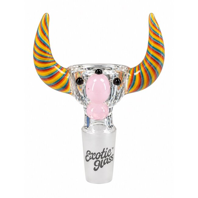 EXOTIC 14MM BULL HEAD EXOTIC GLASS BOWL -CC554